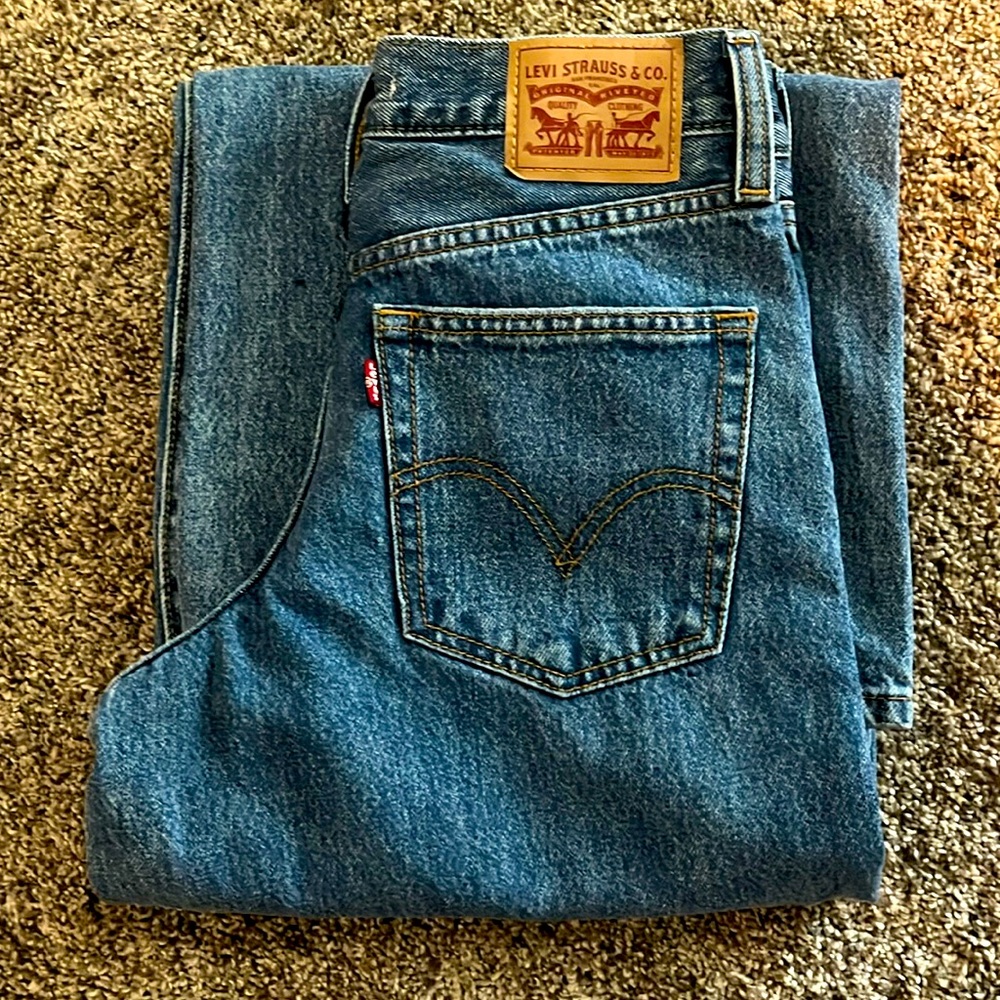 Levi's Blue Flare Wide Leg Jeans with Classic Indigo Wash